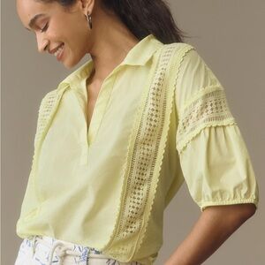 Anthropologie Puffy Sleeve Blouse Xl